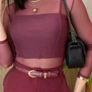 Body Tule de Gola Alta e Manga Longa Diversas Cores