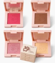 Mini Paleta de Bolsa 4 em 1 – Pó + Blush + Contorno + Iluminador com Espelho