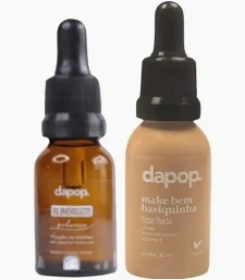 Kit Base Fluida Make Basiquinha Dapop + Blindagem de Maquiagem Primer Fixador Diluidor